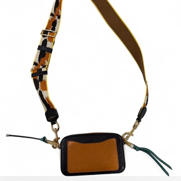 Marc Jacobs Black Crossbody Bag with Gold and Multicolor Strap - Picture 2 of 13